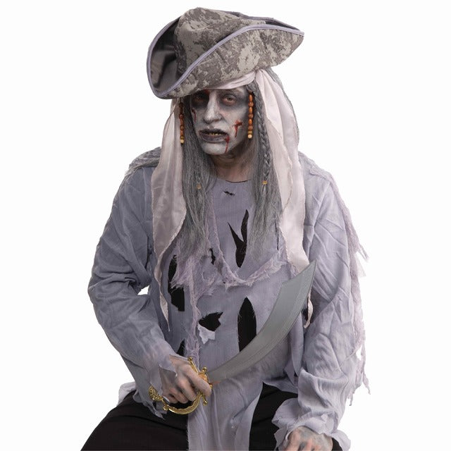ゾンビ ウィッグ、かつら 大人男性用 ホワイト ロング WIG ZOMBIE PIRATE コスプレ
