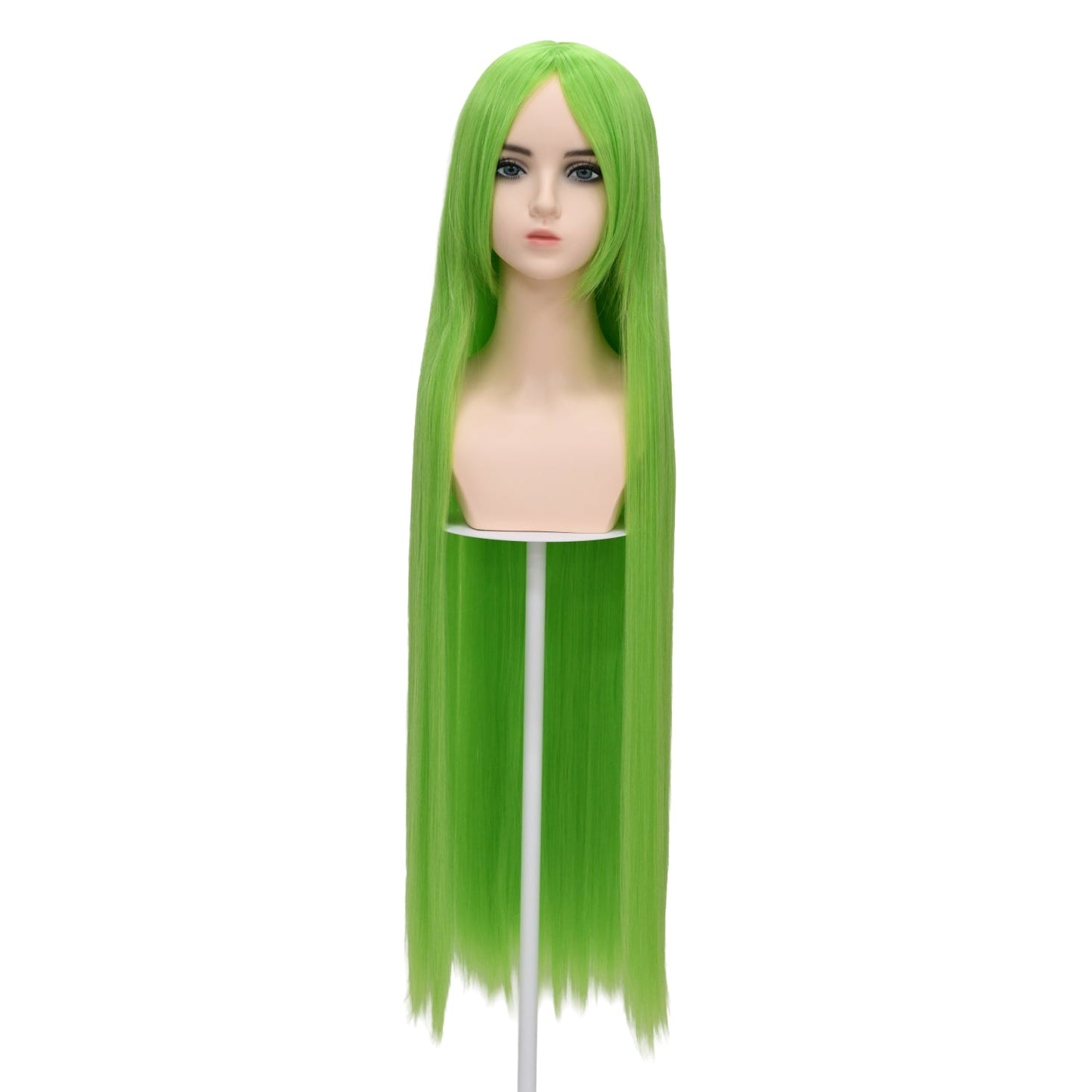 ウィッグ スーパーロング グリーン 黄緑 ライムグリーン コスプレ かつら 大人用 女性用 耐熱 カラー 仮装グッズ aw0003