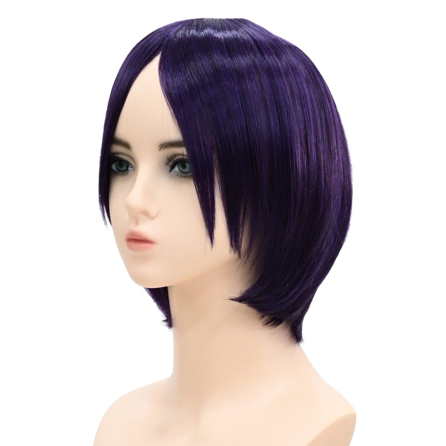 ウィッグ ボブ パープル 紫 ダークパープル コスプレ かつら 大人用 女性用 耐熱 カラー 仮装グッズ aw0004