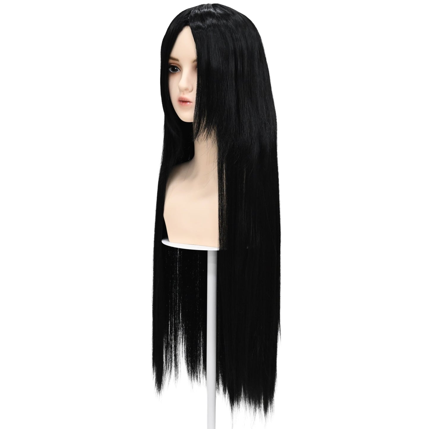 ウィッグ ロング ブラック 黒 コスプレ かつら 大人用 女性用 耐熱 カラー 仮装グッズ aw0015