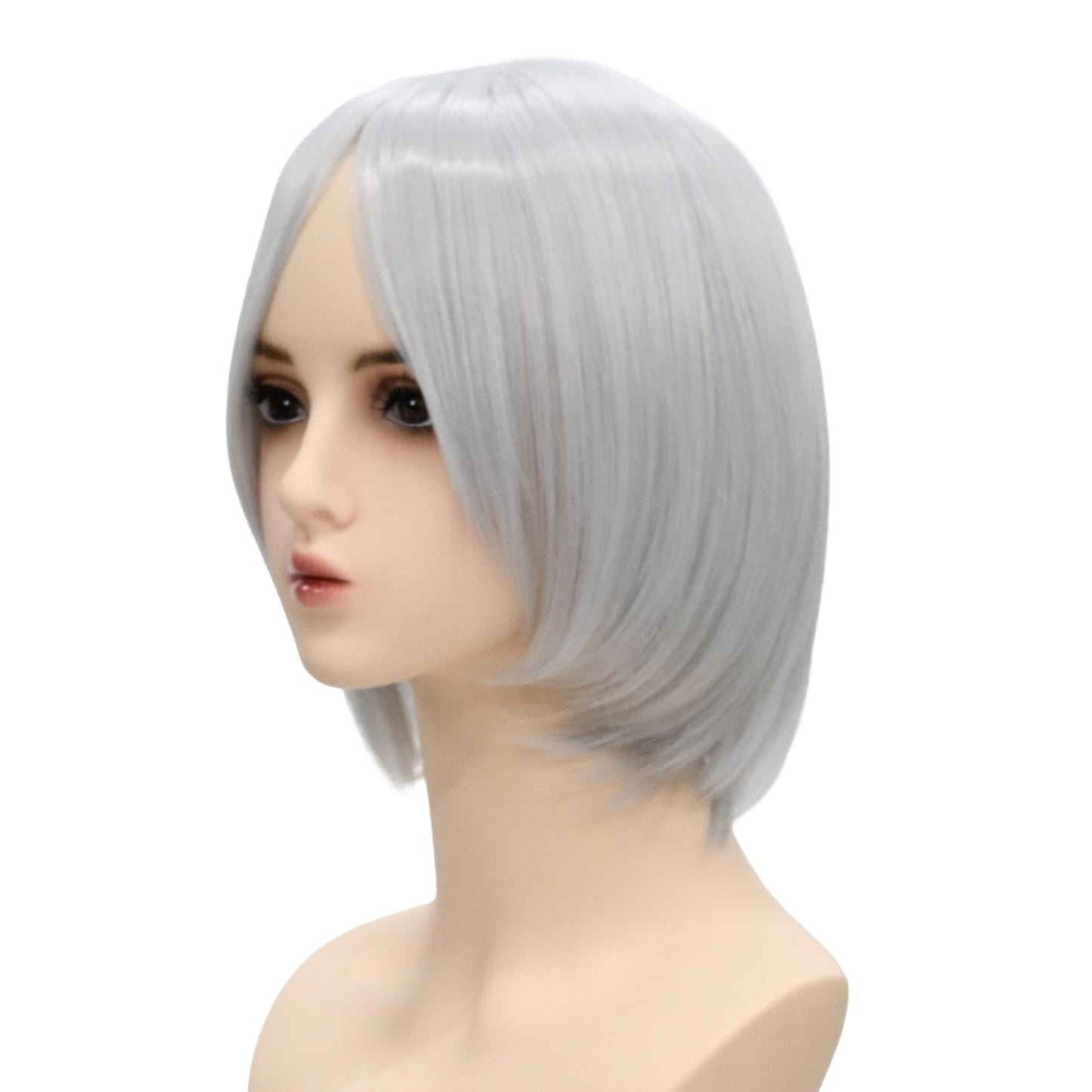 ウィッグ ボブ シルバー 銀 グレー コスプレ かつら 大人用 女性用 耐熱 カラー 仮装グッズ aw0020