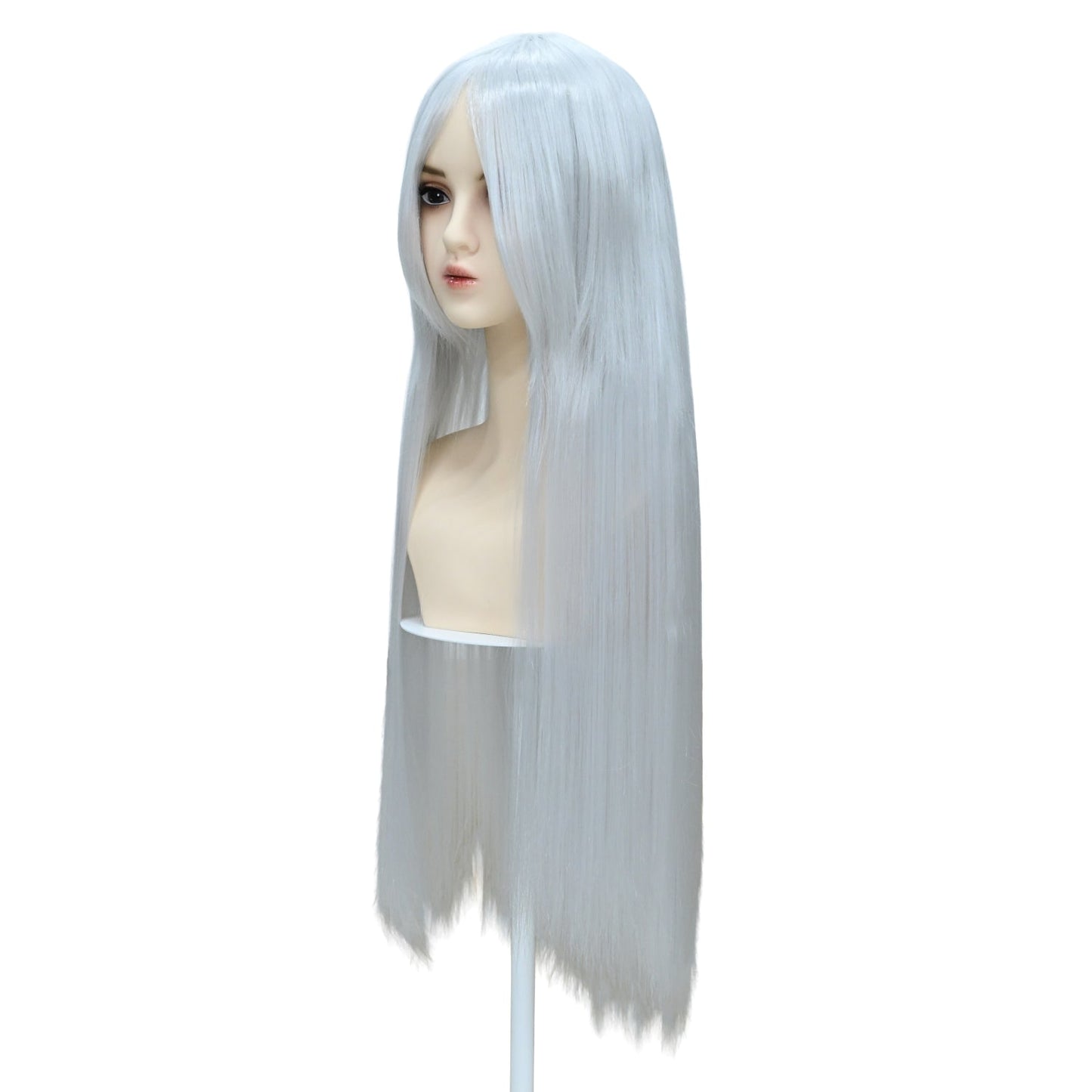 ウィッグ ロング シルバー 銀 グレー コスプレ かつら 大人用 女性用 耐熱 カラー 仮装グッズ aw0030