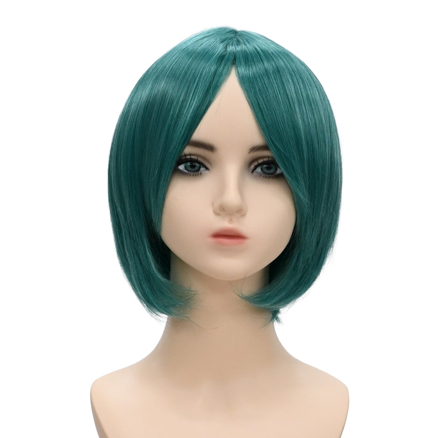 ウィッグ ボブ グリーン 緑 エメラルドグリーン コスプレ かつら 大人用 女性用 耐熱 カラー 仮装グッズ aw0032