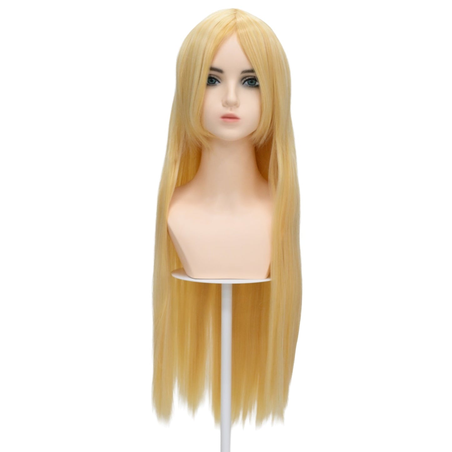 ウィッグ ロング ゴールド 金 プラチナブロンド コスプレ かつら 大人用 女性用 耐熱 カラー 仮装グッズ aw0039