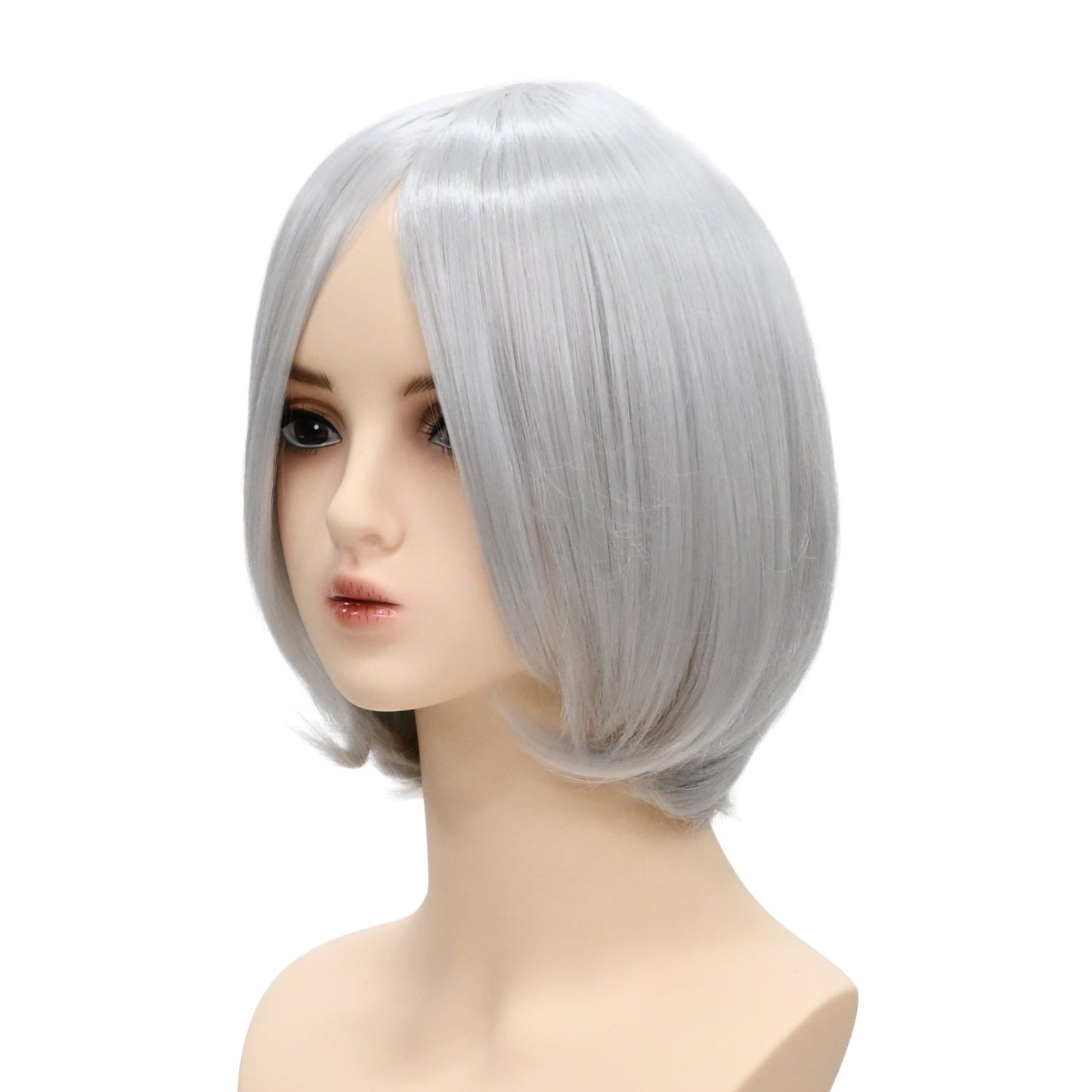 ウィッグ ボブ シルバー 銀 グレー コスプレ かつら 大人用 女性用 耐熱 カラー 仮装グッズ aw0040
