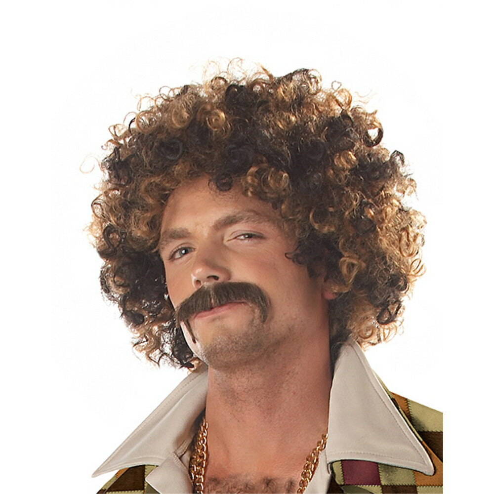 ブロンド&ブラウン アフロ ウィッグ、かつら 70'sディスコ コスプレ