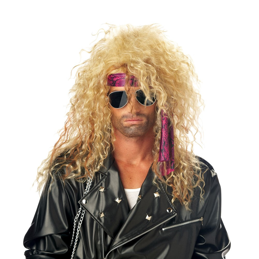 ハードロック ロング ウィッグ、かつら ヘヴィメタ ブロンド 大人用 HEAVY METAL ROCKER WIG コスプレ