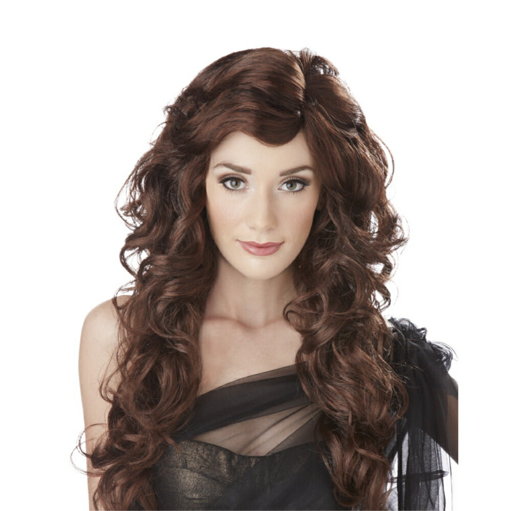 ブルネット ロング ウィッグ、かつら ゴージャス コスプレ