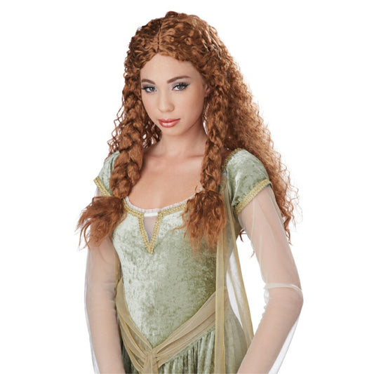 ブルネット ロング ウィッグ、かつら 海賊のプリンセス コスプレ