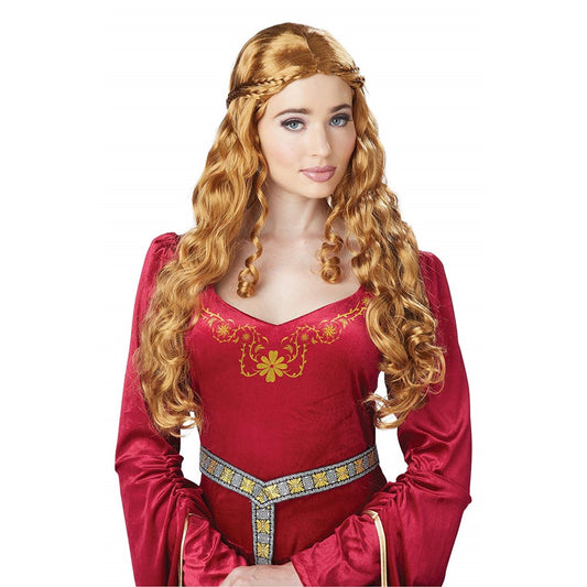 王妃 ウィッグ、かつら 大人用 ブロンド 編み込み ロング コスプレ