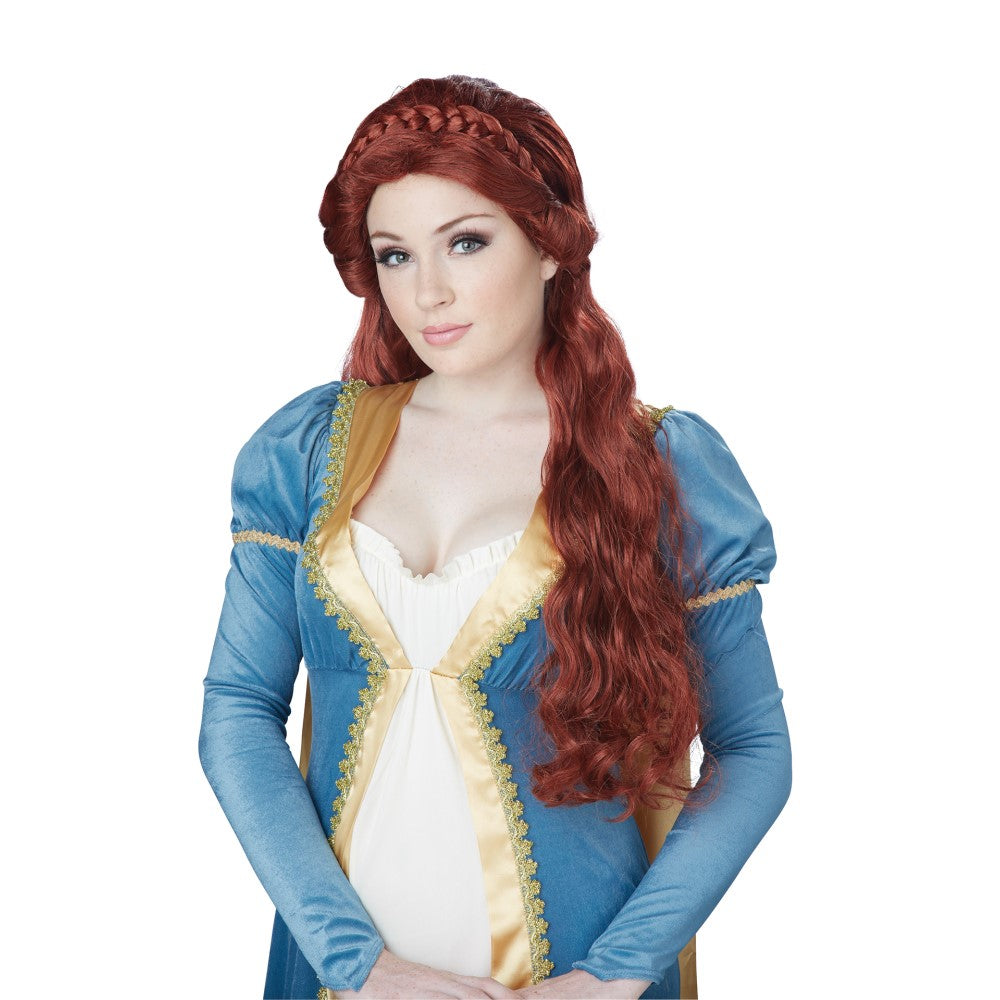 女神 ロング ウィッグ、かつら レッドブラウン 大人用 MEDIEVAL BEAUTY WIG コスプレ