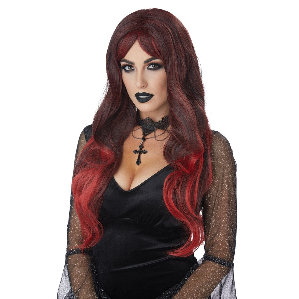 ロング ウィッグ、かつら ブラウン レッド 大人用 FATAL BEAUTY WIG コスプレ