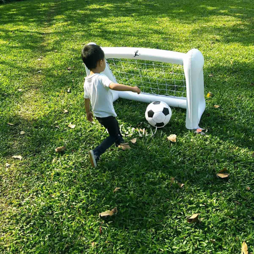 サッカーゴール エアー 空気で膨らむ バルーン スポーツ 子供 おもちゃ ボール付き