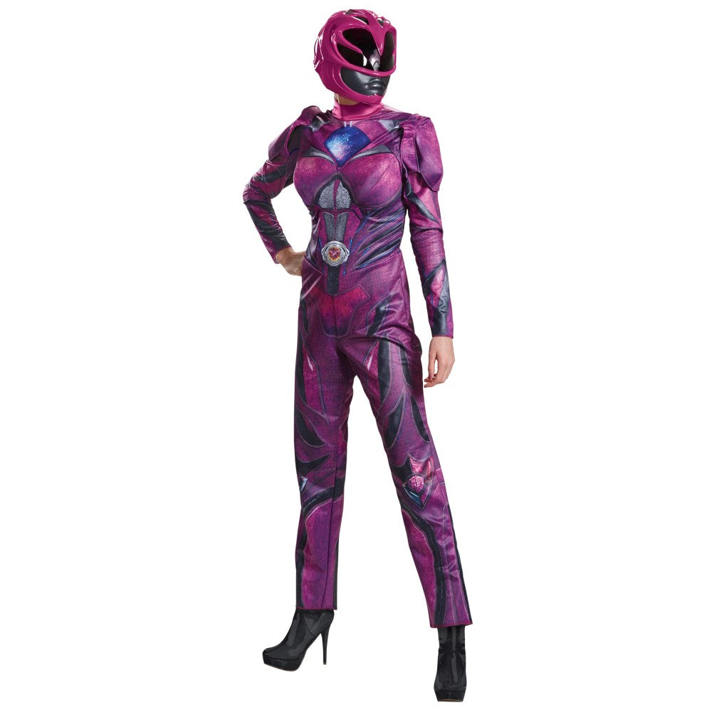 ピンクレンジャー パワーレンジャー 大人女性用 衣装、コスチューム コスプレ PINK RANGR 2017 DLX ADULT