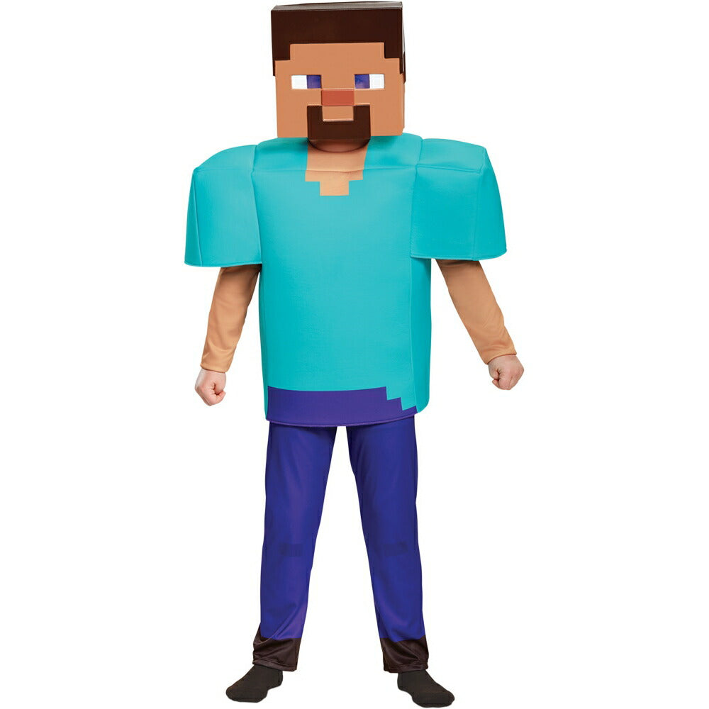 マインクラフト スティーブ 衣装、コスチューム Deluxe 子供男性用 3D