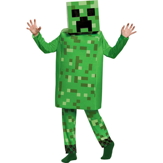 クリーパー コスチューム マインクラフト 子供男性用 Deluxe コスプレ衣装 3D Minecraft