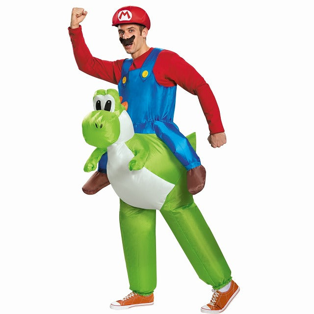 マリオ 衣装、コスチューム 大人男性用 ヨッシー コスプレ スーパーマリオ MARIO RIDING YOSHI