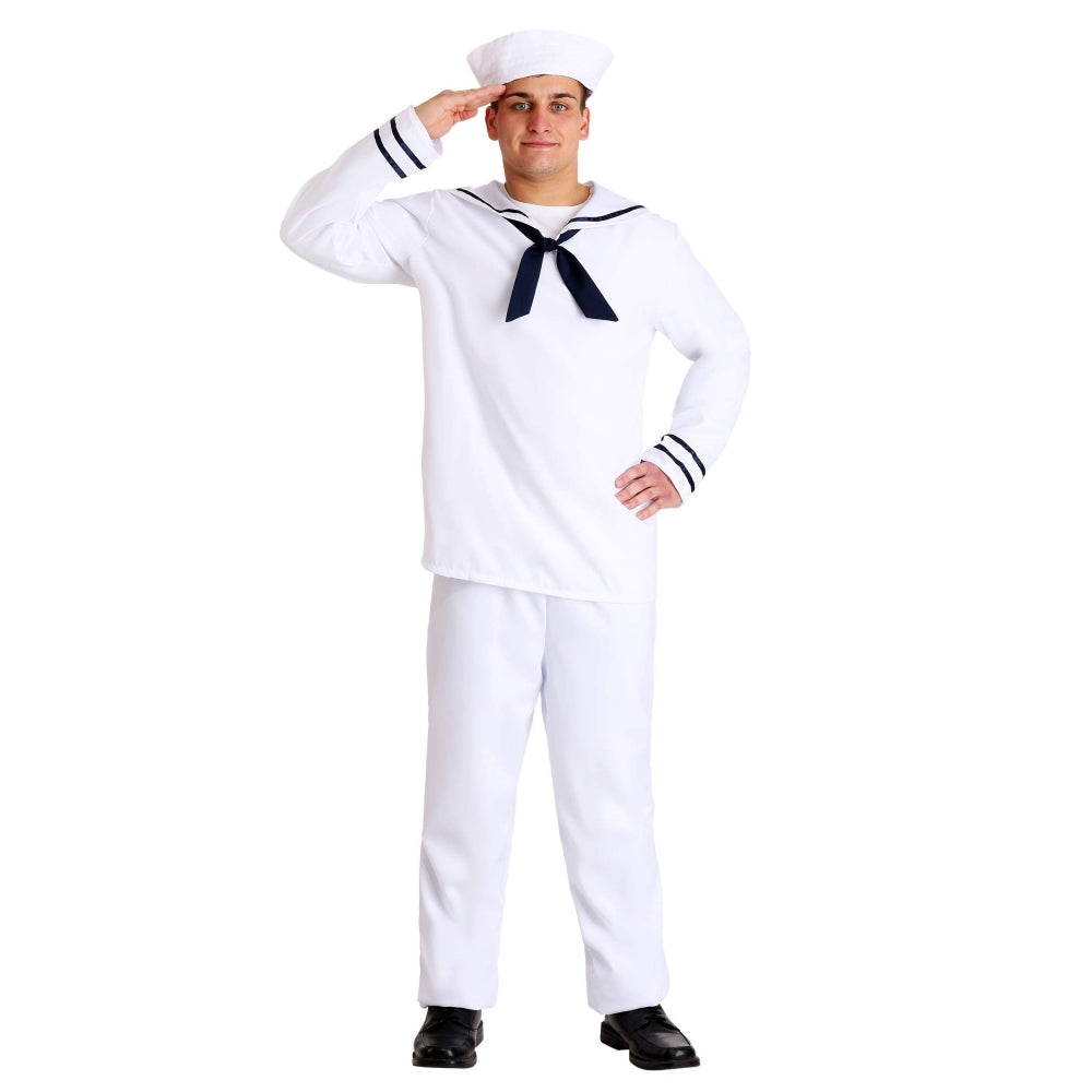 航海士 制服 ホワイト コスチューム 大人男性用 Anchors Aweigh