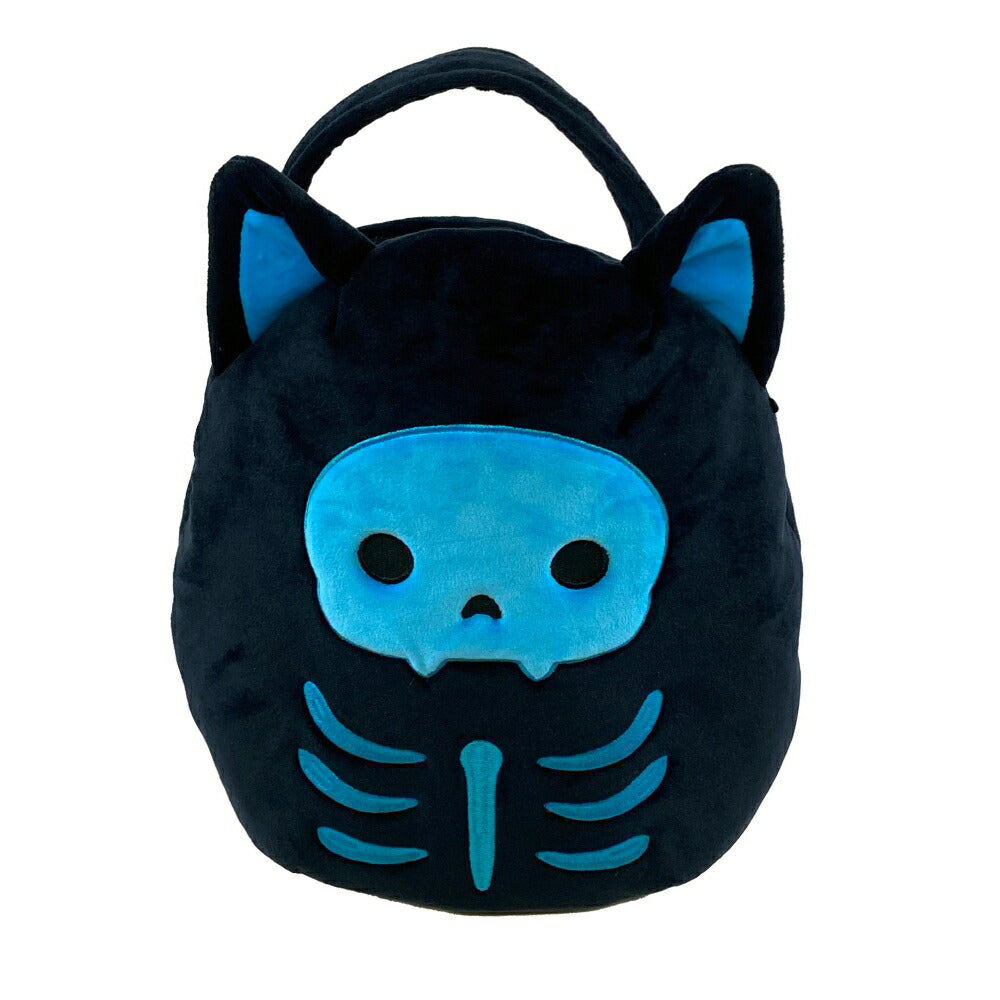 スケルトンなネコ　ぬいぐるみバッグ　スクイッシュマロ　ハロウィン　ふわふわ　SQUISHMALLOW STUMP SKELETON