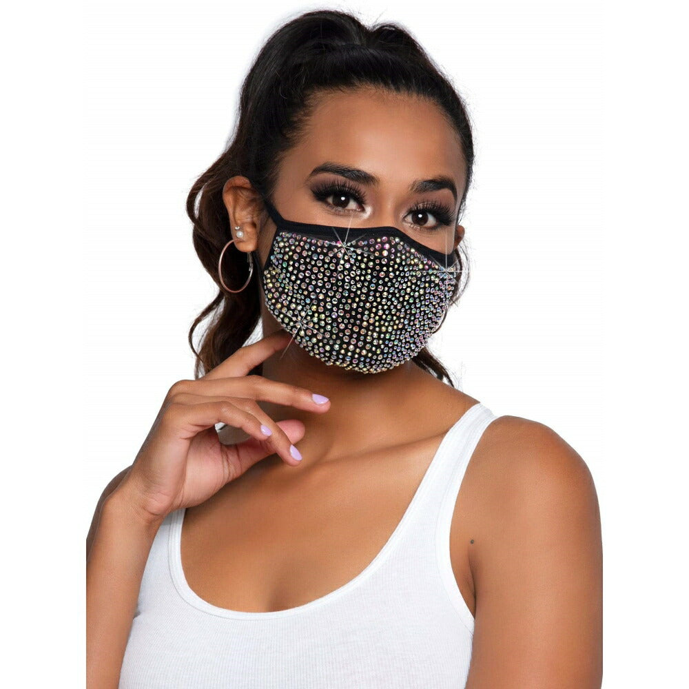 Fashion マスク ブラック ラインストーン