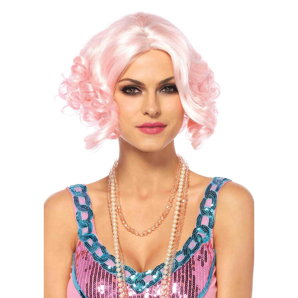 ピンク ウィッグ、かつら 大人女性用 ショート カーリーボブ Pastel curly bob wig O/S PINK コスプレ