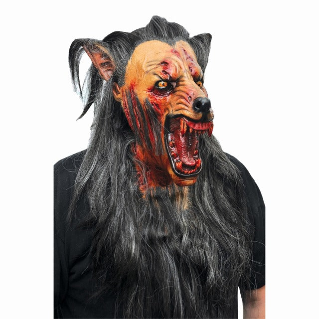 ホラーマスク 狼 血まみれの口 BROWN WOLF コスプレ