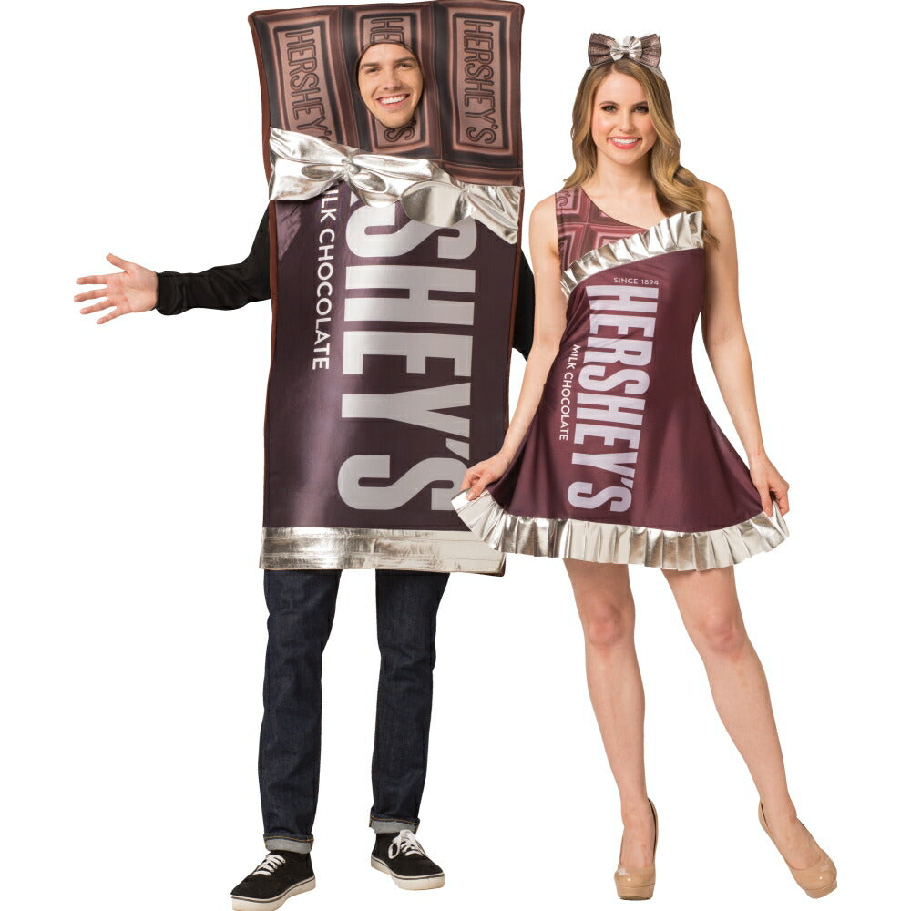 チョコレート ペア・カップル コスチューム 大人用 お菓子 スイーツ 板チョコ コスプレ衣装 Hershey's Bar