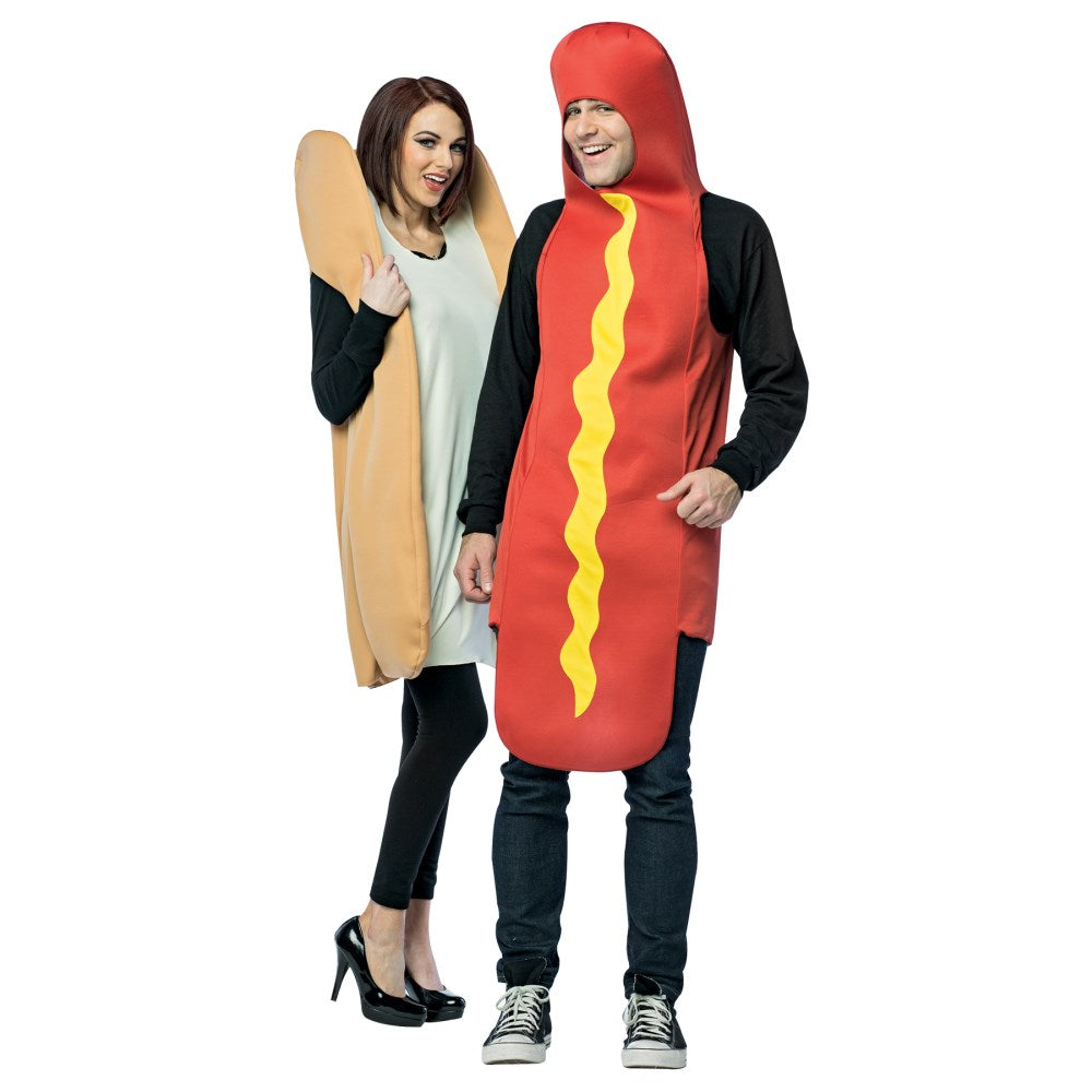ホッドドッグ 衣装、コスチューム 大人男性用 HOT DOG AND BUN ADULT COUPLES コスプレ