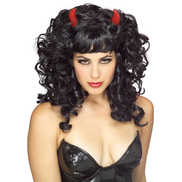 Devil 悪魔 ウィッグ、かつら ブラック 女性用 コスプレ
