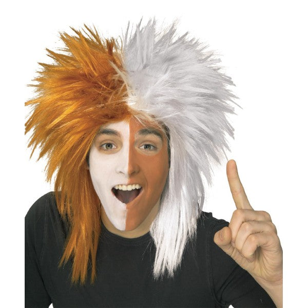 Sports Fanatic ウィッグ、かつら オレンジ&ホワイト 大人用 コスプレ