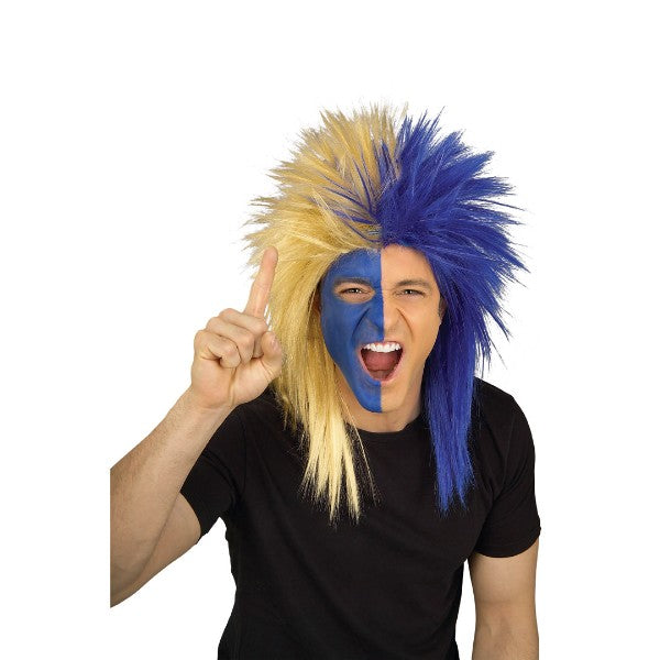 Sports Fanatic ウィッグ、かつら ゴールド&ブルー 大人用 コスプレ