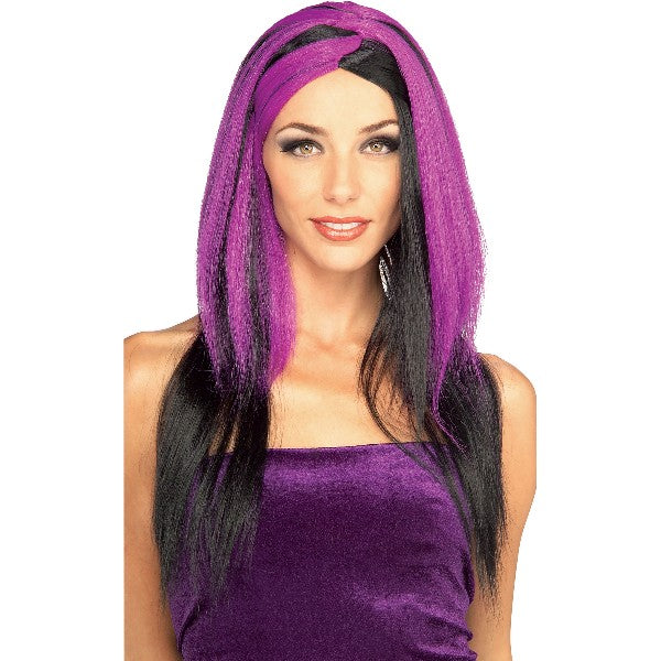 ゴスロリ Stripes ウィッグ、かつら ブラック&パープル 女性用 コスプレ