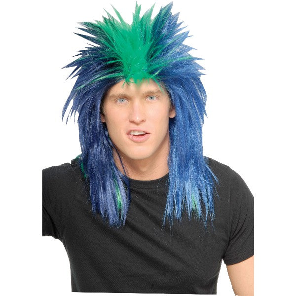 Sports Fanatic ウィッグ、かつら ダークブルー、ライトブルー、グリーン 大人用 コスプレ