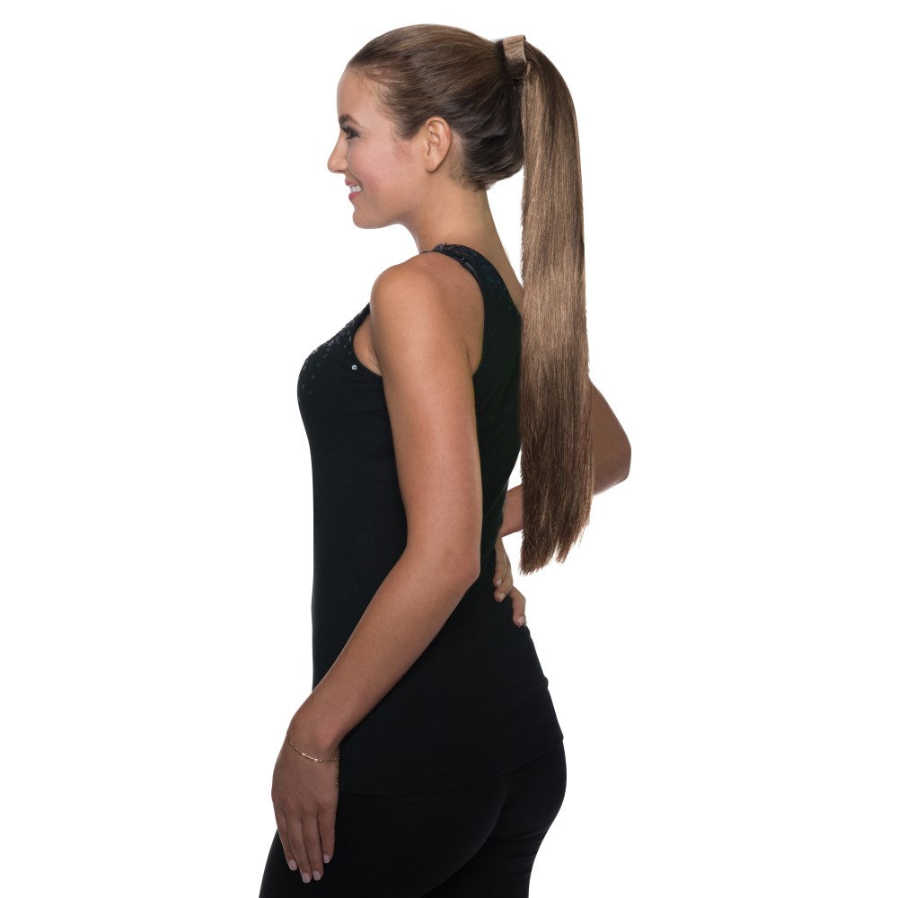 ブラウン ロング ウィッグ、かつら 大人用 PONYTAIL CLIP- BN コスプレ