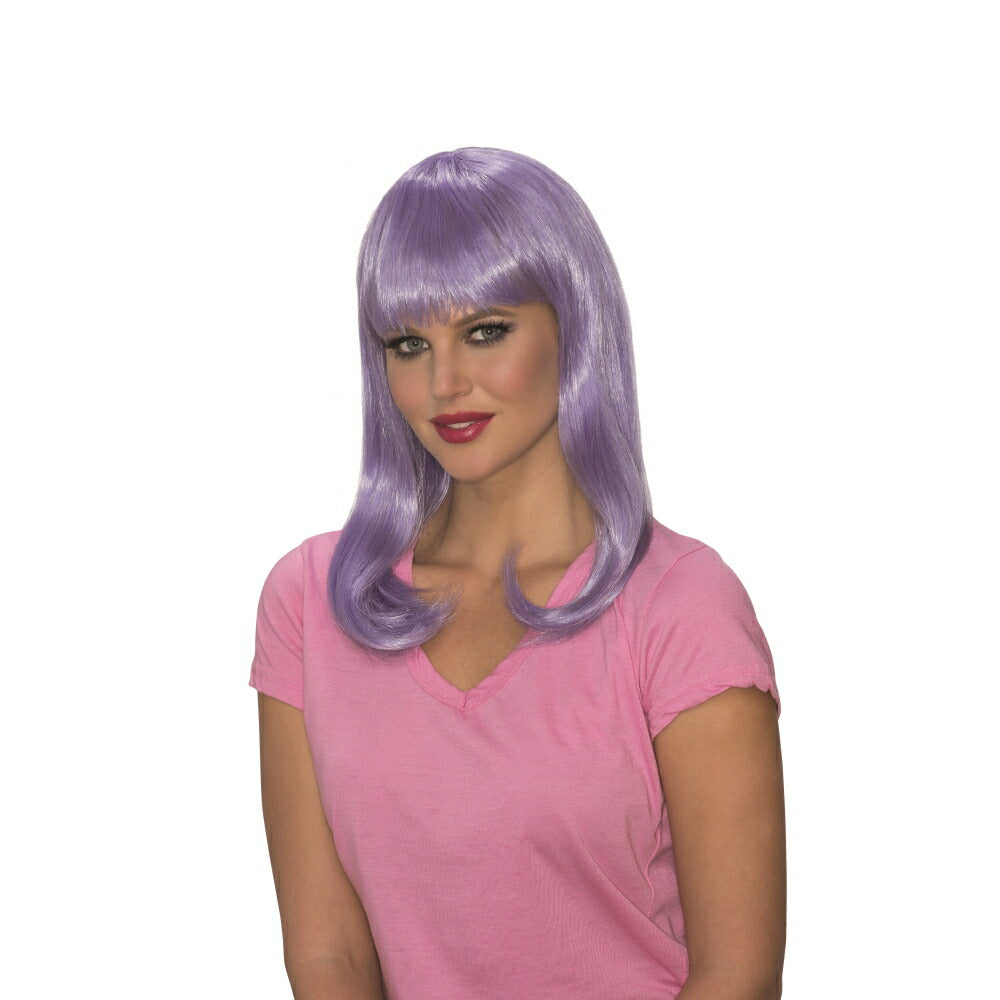 パープル セミロング ウィッグ、かつら 大人用 PURPLE GLOW BABE WIG