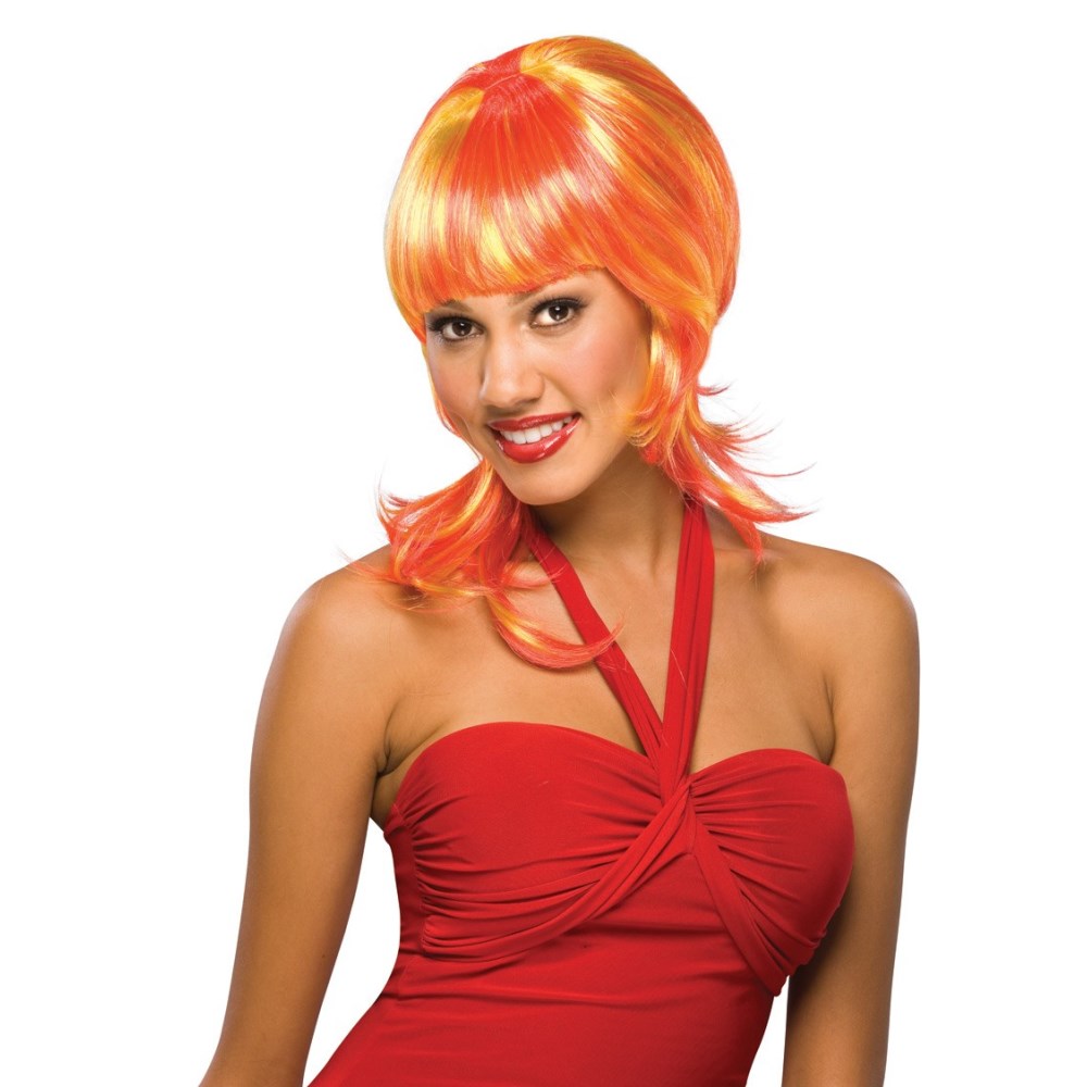 オレンジ ミディアム ウィッグ、かつら 大人用 00 LA LA WIG- ORANGE コスプレ