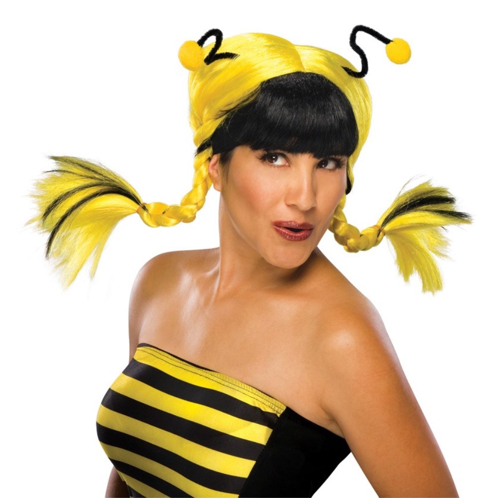 イエロー、ブラック ロング ウィッグ、かつら 大人用 BEE MINE WIG コスプレ