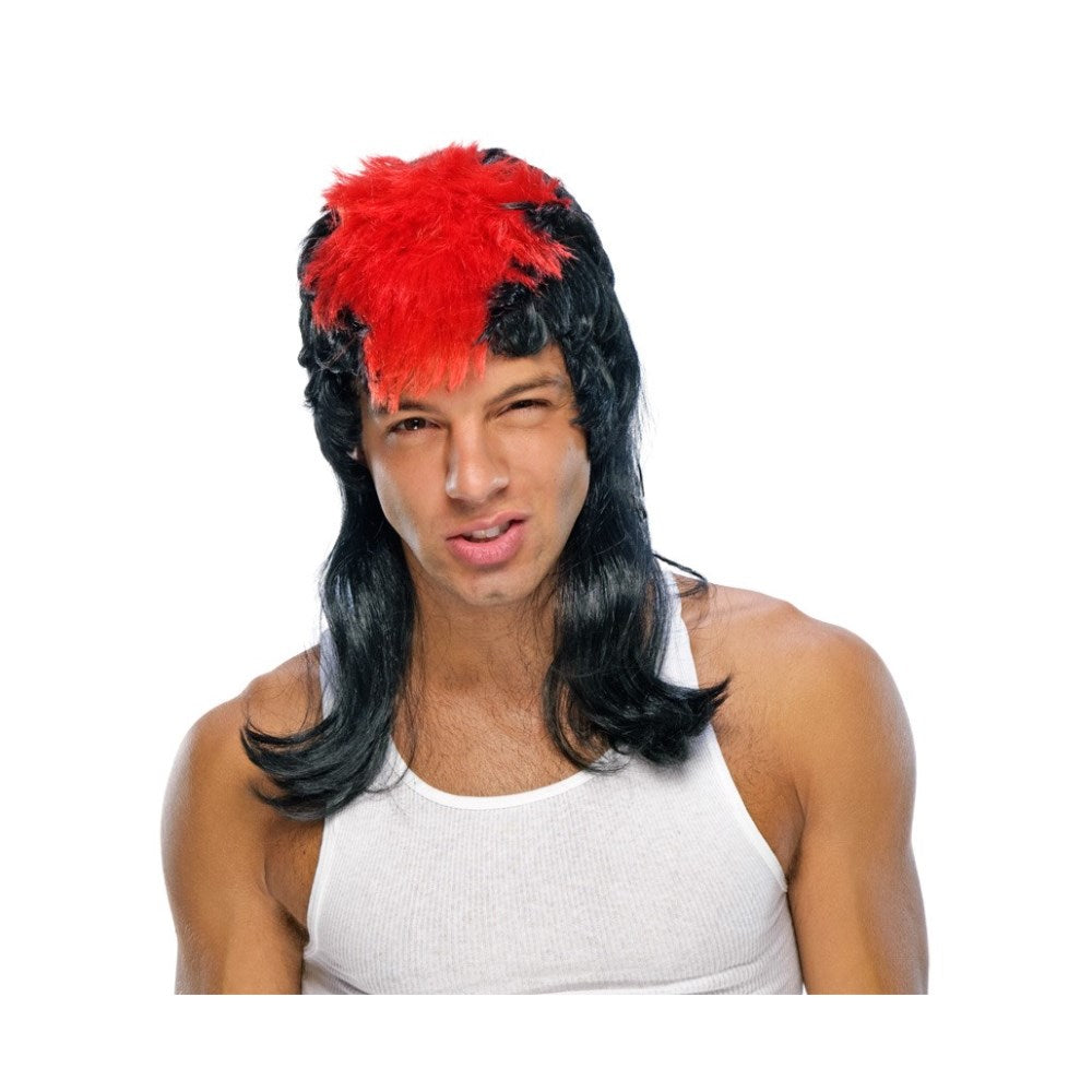 ブラック、レッド ロング ウィッグ、かつら 大人用 MOHAWKLET WIG コスプレ