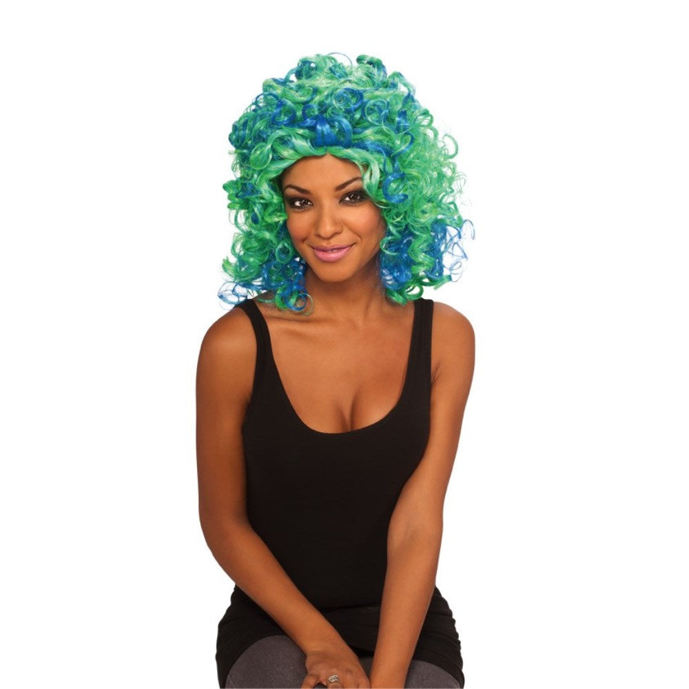 グリーン、ブルー ミディアム ウィッグ、かつら 大人用 DRAGON DOLL WIG コスプレ