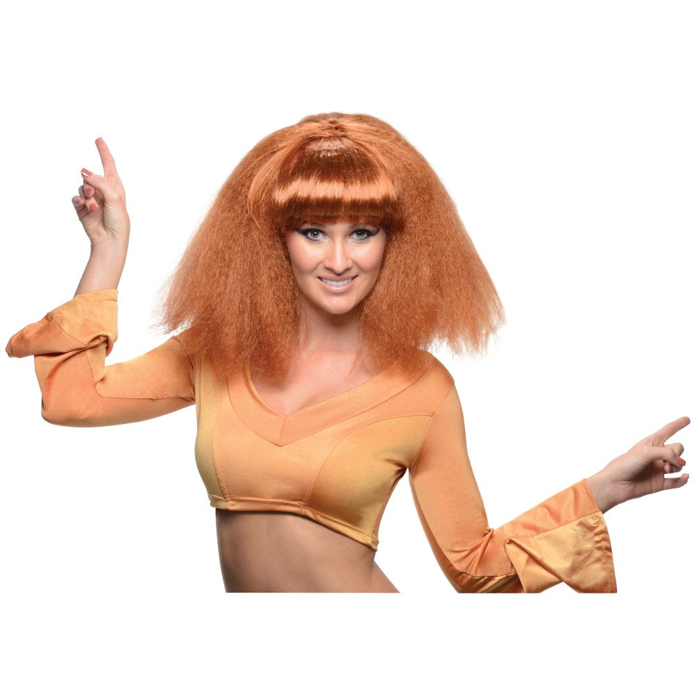ブラウン ミディアム ウィッグ、かつら 大人用 GO DISCO BROWN WIG コスプレ