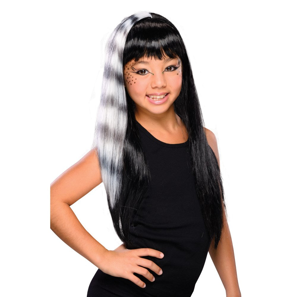 ブラック、ホワイト 子供用 ウィッグ、かつら 子供用 KITTY CAT BLK/WHT CHILDw コスプレ