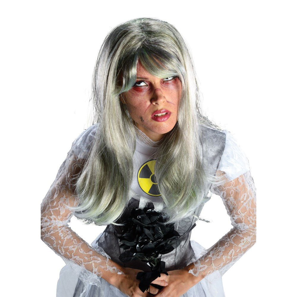 シルバー ロング ウィッグ、かつら 大人用 NUCLEAR BRIDE WIG コスプレ