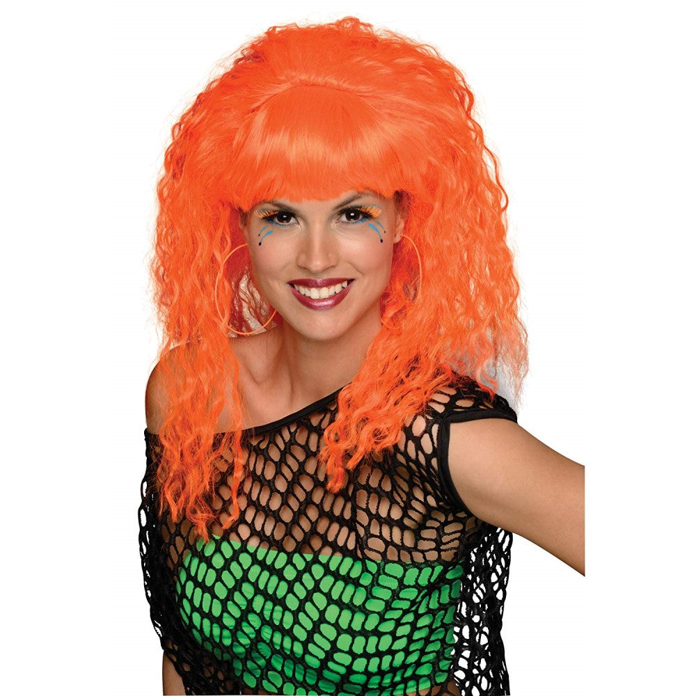 オレンジ ウェーブ ウィッグ、かつら 大人用 コスプレ 仮装 パーティー