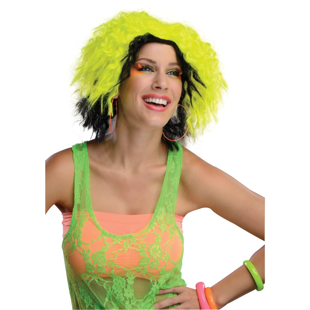 イエロー ミディアム ウィッグ、かつら 大人用 NEON CHIC YELLOW WIG コスプレ