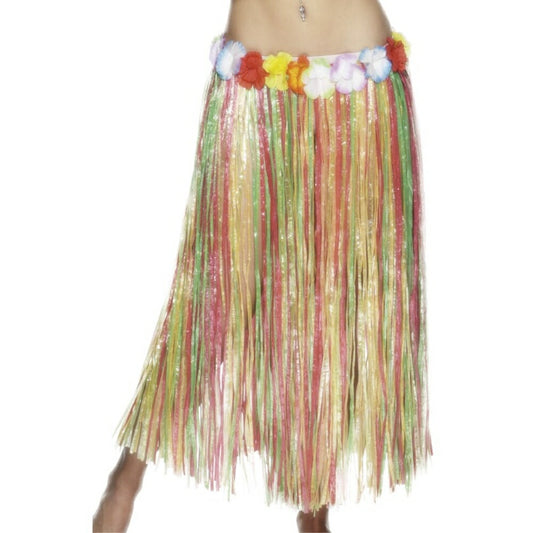 スカート マルチカラー フラダンス ロング ハワイ風 大人女性用 Hawaiian Hula Skirt コスプレ