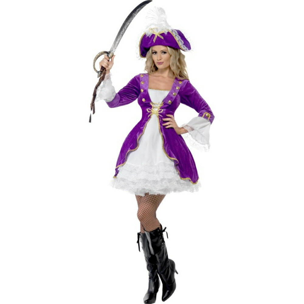 女海賊 紫 衣装、コスチューム 大人女性用 Purple Pirate Beauty コスプレ