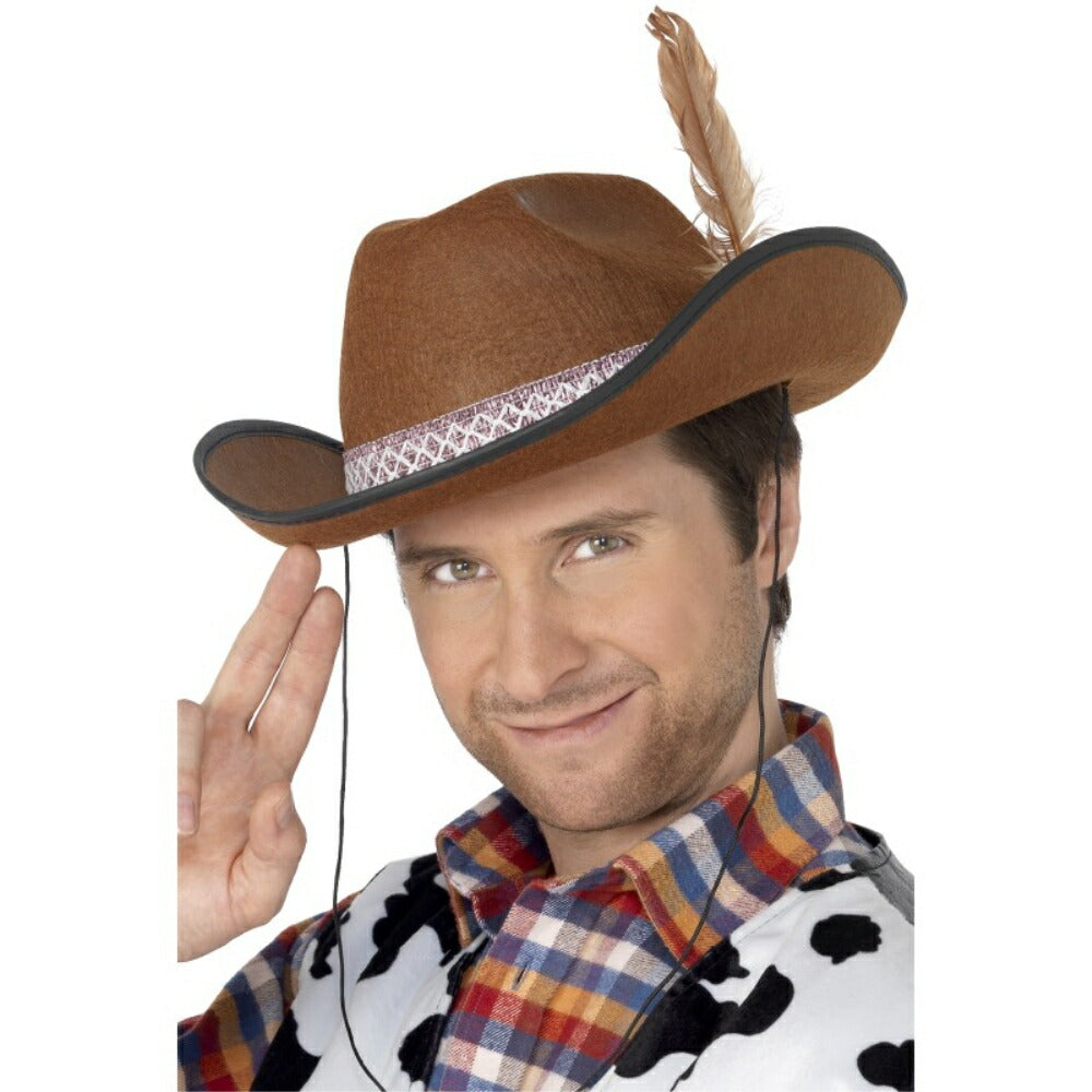 帽子 茶 テキサス ダラス風 大人男性用 Dallas Hat コスプレ