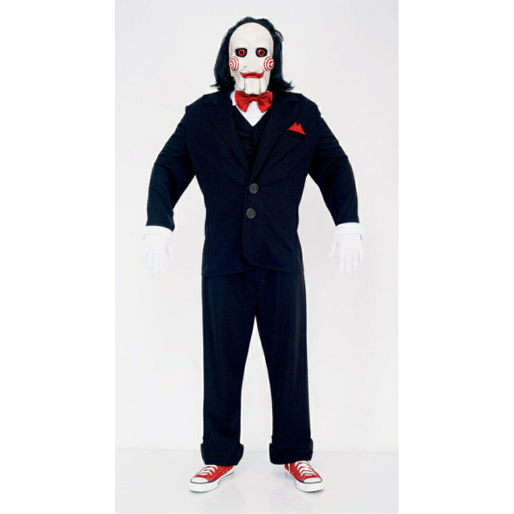 ジグソーのパペット 映画「ソウ」 衣装、コスチューム 大人男性用 マスク付き ホラー コスプレ