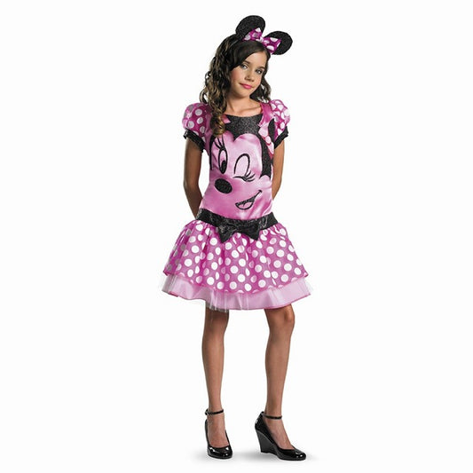 ピンク・ミニーマウス 衣装、コスチューム 子供女性用　ミッキーマウス・クラブハウス　コスプレ