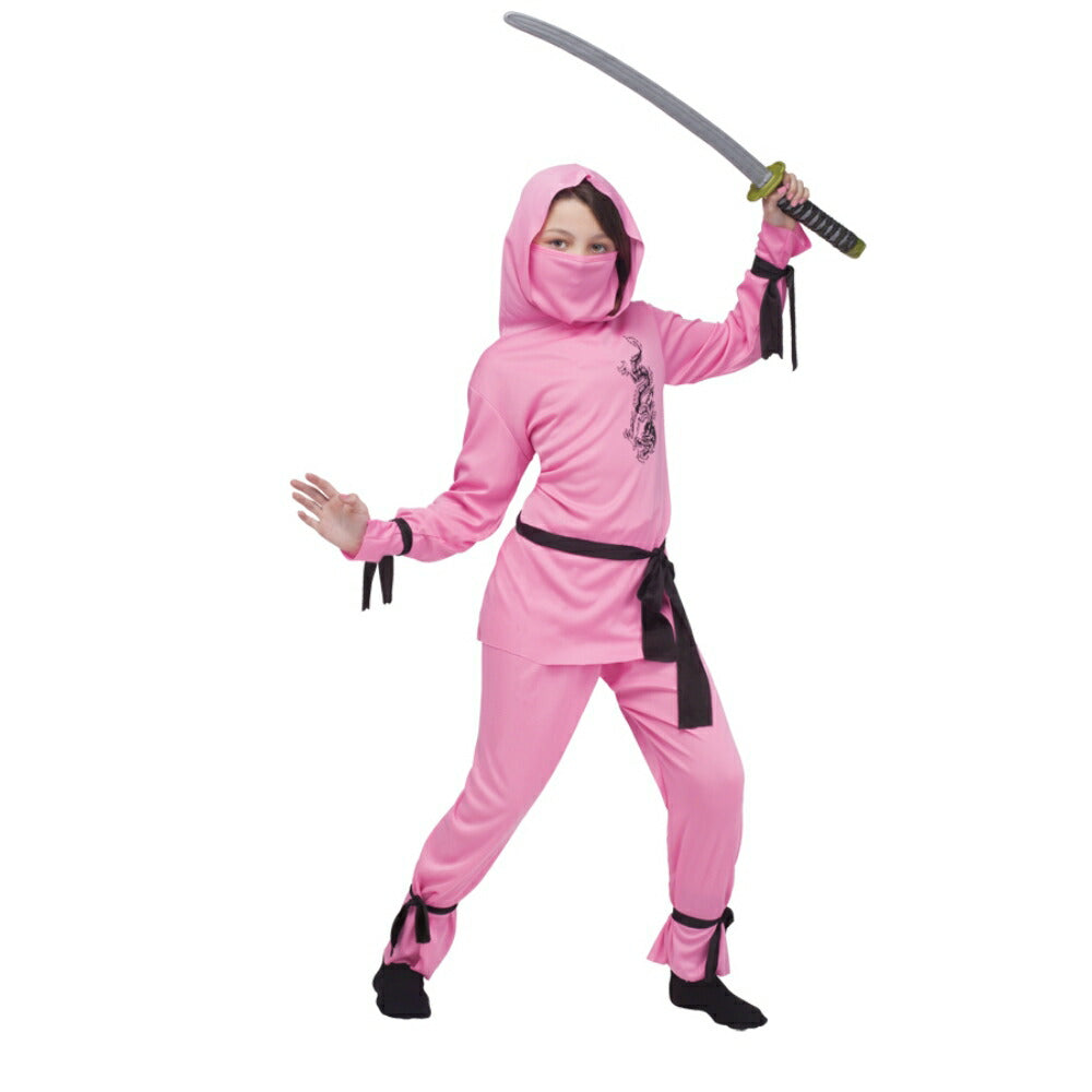忍者 衣装、コスチューム 子供女性用 和風 PINK NINJA コスプレ